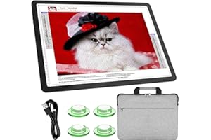 TSOCOS A3 Diamond Art Light Board with Carry Bag, High-Brightness Light Pad with Side Physical Buttons & 6 Levels of Brightness, 3 Colors Magnetic Light Box for Tracing, Diamond Painting