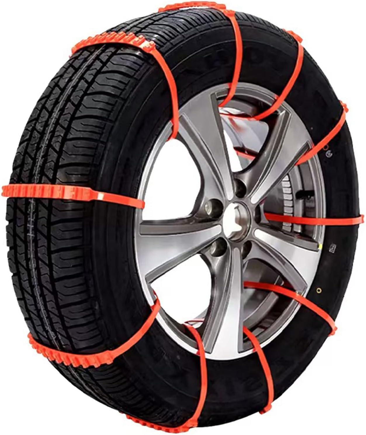 Photo 1 of 20pack Snow Tire Chains Reusable Anti-Skid Car Winter Wheels Chain Universal Cable Tire Belts, Red Non-Slip Zip Tie Tires Chain Emergency for Auto Pickup Trucks Suv