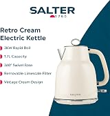 Salter Retro Cream Kettle 1.7L 3KW Rapid Boil 360 Base Removable Filter view 2