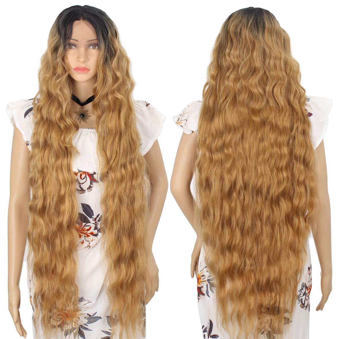 Amazon Com Xtrend 40 Ombre Blonde Lace Front Wigs Long Wavy