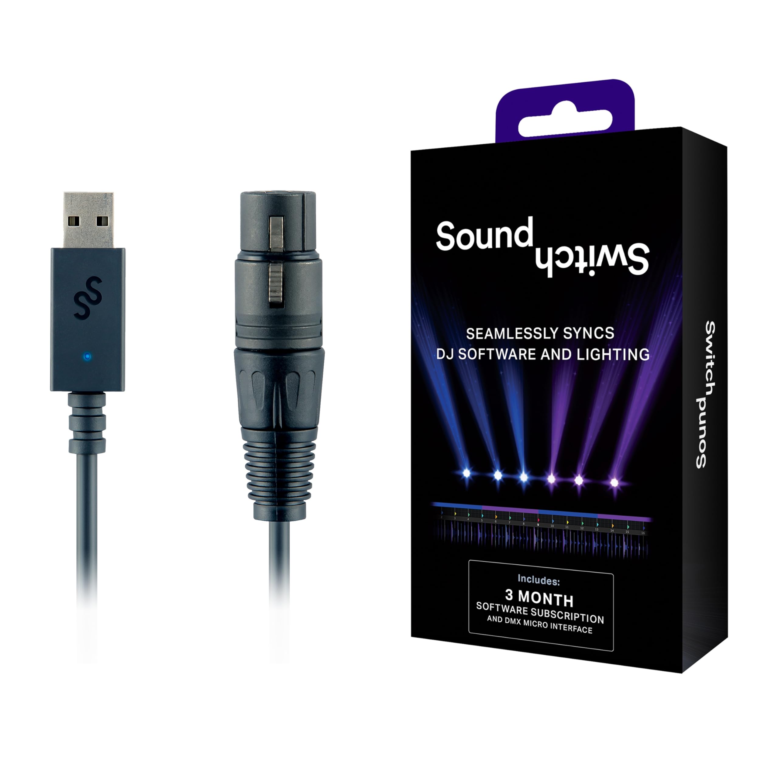 Interfaz SoundSwitch Micro DMX: interfaz USB a DMX ultracompacta con acceso gratuito al software SoundSwitch durante 3 meses