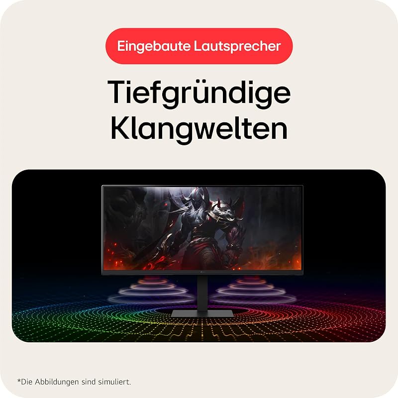 UltraWide 34U650A-B.AEU (34 Zoll) 21:9 Curved UWQHD IPS Monitor, HDR10, 2X HDMI 2.0, Schwarz
