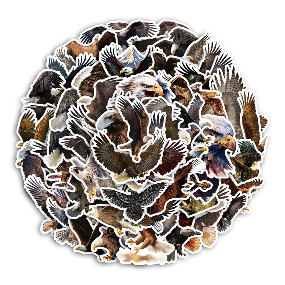 60Pcs Hawk Stickers for Car,Helmet,Water Bottle,Bike,Luggage,Computer,Phone,Scrapbook,Laptop,Cute Animal Vinyl Sticker,Boys Children Adults Gift,Cartoon Birds Aesthetic Waterproof Graffiti Decal