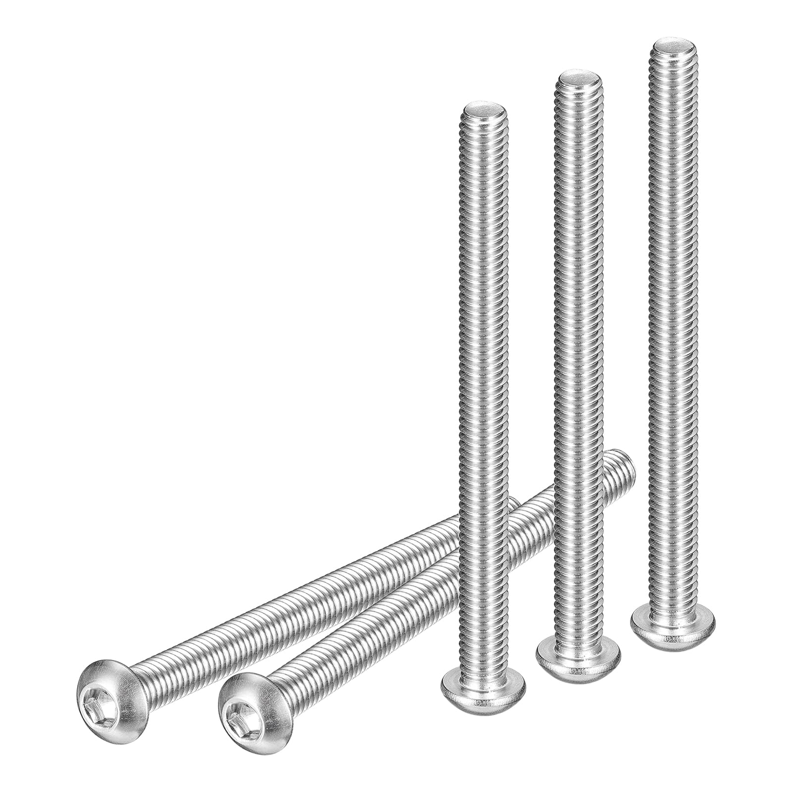 DTGN M6-1x75mm Button Head Socket Cap Screws - 10Pack - Good for Machine - 304 Stainless Steel 18/8 - Hex Drive Full Thread Fasteners — image 1