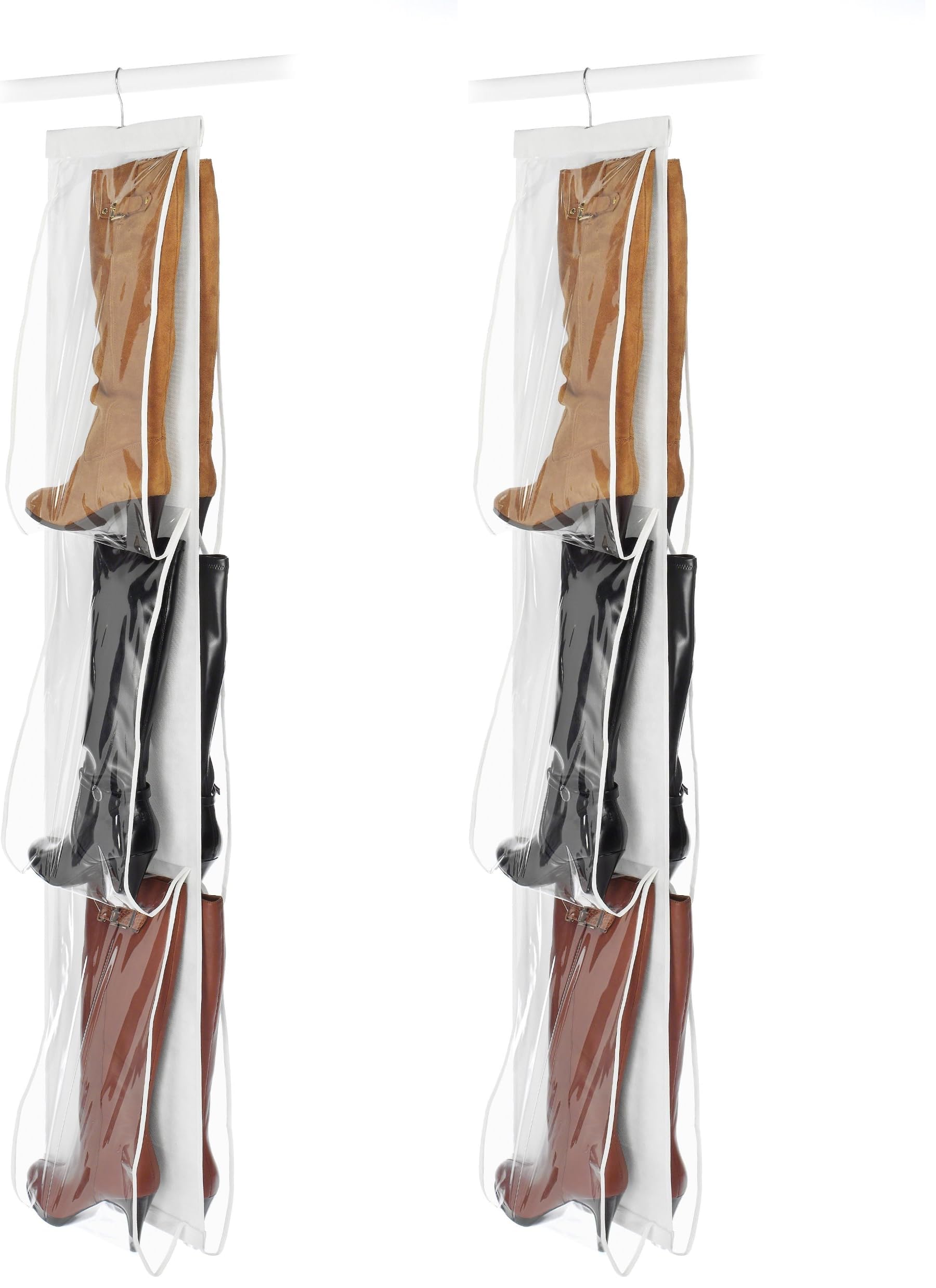 Whitmor Hanging Boot File - Hanging Storage for Men's and Woman's Boots - 3 Pair (Pack of 2)
