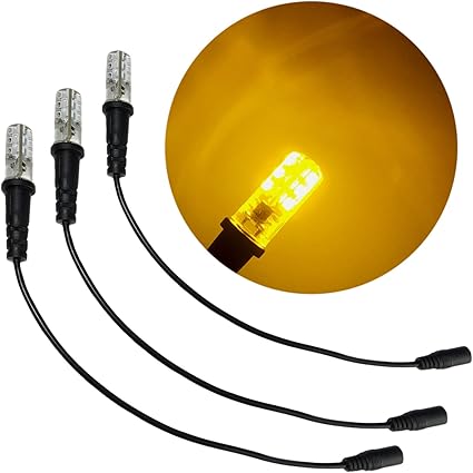 paquete de 3 unidades de efectos especiales de ambar led 12 voltios dc con cable de montaje de madera de espuma conector dc barril para accesorios de