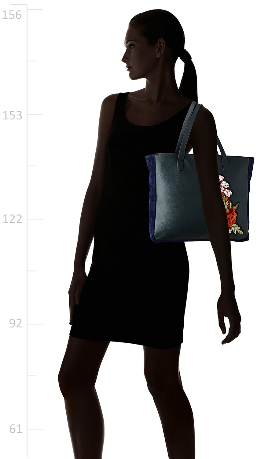 kanvas katha women's tote bag (navy blue) ()