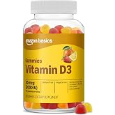 Amazon Basics Vitamin D3 2000 IU Gummies, Orange, Lemon &amp; Strawberry, 160 Count (2 per Serving), Packaging May Vary