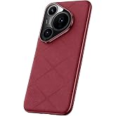 Case for Huawei Pura 70,PU Leather Electroplated Slim Hard PC Cover | Anti Drop,360&deg; Full Coverage Shockproof Anti-Fingerprint Protective Cover Basic Phone Case for Huawei Pura 70