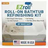 Bathtub Refinishing Kit, Tub and Tile Paint, White Low Odor Bath Paint, Long-Lasting Durable Tub Paint Kit for All Bathtubs, Tiles, Sinks and Showers, Easy Roll-On DIY Tub Coating, Made in USA