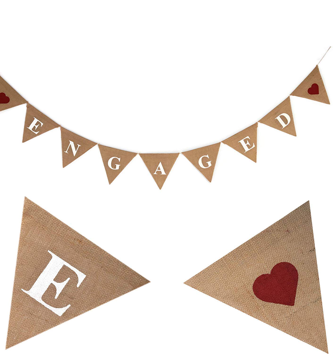 Engaged Burlap Banner Engagement Decoration Burlap Rustic Garland