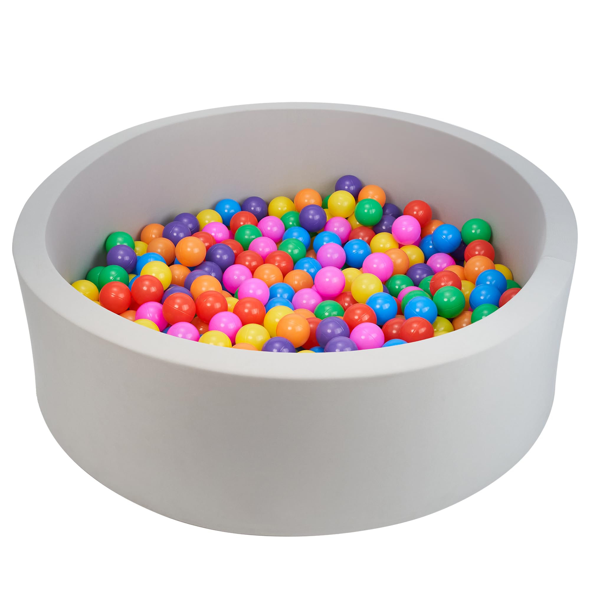Photo 1 of Ball Pit for Toddlers, 35.4"x 11.8" Foam Ball Pits for Babies, Indoor Soft Round Baby Playpen for Kid, Ideal Gift for Toddlers,Grey (Balls not Included)