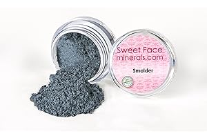 SWEET FACE MINERALS SMOLDER EYE SHADOW Mineral Makeup Dark Gray Sheer Bare Skin Brow Liner Powder