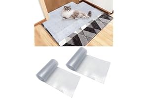VCEPJH 5.2FT Cat Carpet Protector for Pets Heavy Duty DIY Plastic Rug Protector 2Pcs Carpets Scratch Stopper Stop Cats from Scratching Rugs at Doorway Non-Slip and Easy to Cut