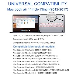 Mac Book Air Charger, Replacement 45W T-Tip AC