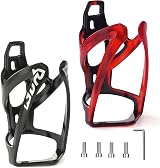 Ainiv Bike Water Bottle Cage 2Pcs Plastic PC Bottle Holder Black Red view 1