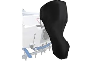 Outboard Motor Cover Full Boat Motor Covers Black Heavy Duty Outboard Engine Cover 420D Waterproof Windproof Boat Engine Cove
