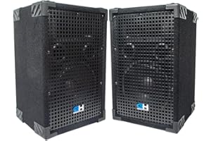 Grindhouse Speakers - GH8L-Pair - Pair of Passive 8 Inch 2-Way PA/DJ Loudspeaker Cabinet - 500 Watt each Full Range PA/DJ Band Live Sound Speaker