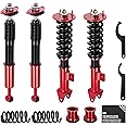 BDFHYK Coilovers Compatible with Chrysler 300 2006-2010, Compatible with Dodge Challenger/Charger Shock Absorber Replacement 4 PCS, Adjustable Height Coilovers Suspension Kit Lowering Kit, Red