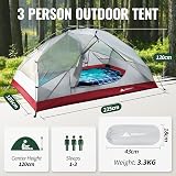 Forceatt Camping Tent 2-3 Man Dome PU3000mm Waterproof Lightweight Easy Setup view 3