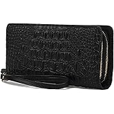 MKF Collection Wristlet Wallet for Women, Leather Crocodile Embossed Wristlet Strap with card slots Purse By Mia K