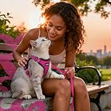 rabbitgoo Cat Harness and Lead Set Rose Red XS Adjustable Escape Proof view 9