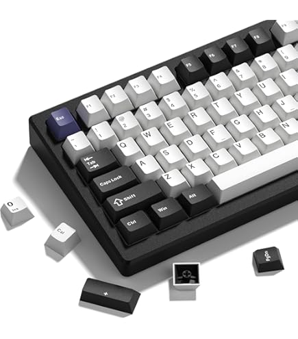 MOLGRIA Keycaps 136 Set Night Sakura für Tastatur in voller Größe, benutzerdefinierte PBT Cherry Profile Tastenkappen Japanische Schriftart ür Cherry MX 104/87/68/61 ANSI/ISO Layout Tastatur