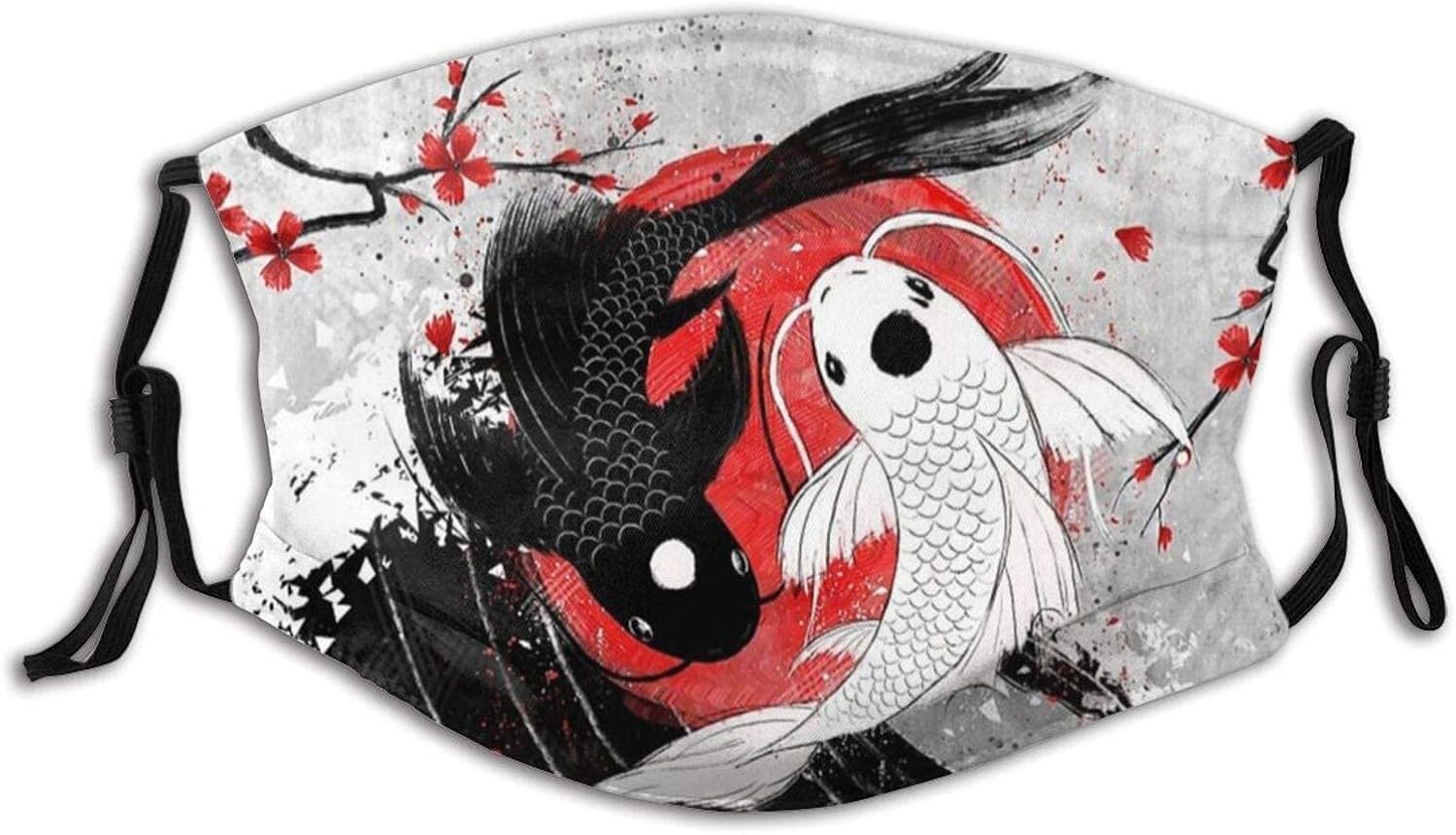 Koi Fish Face Mask with 2 Pcs Filters, Beauty Mask Reusable Washable