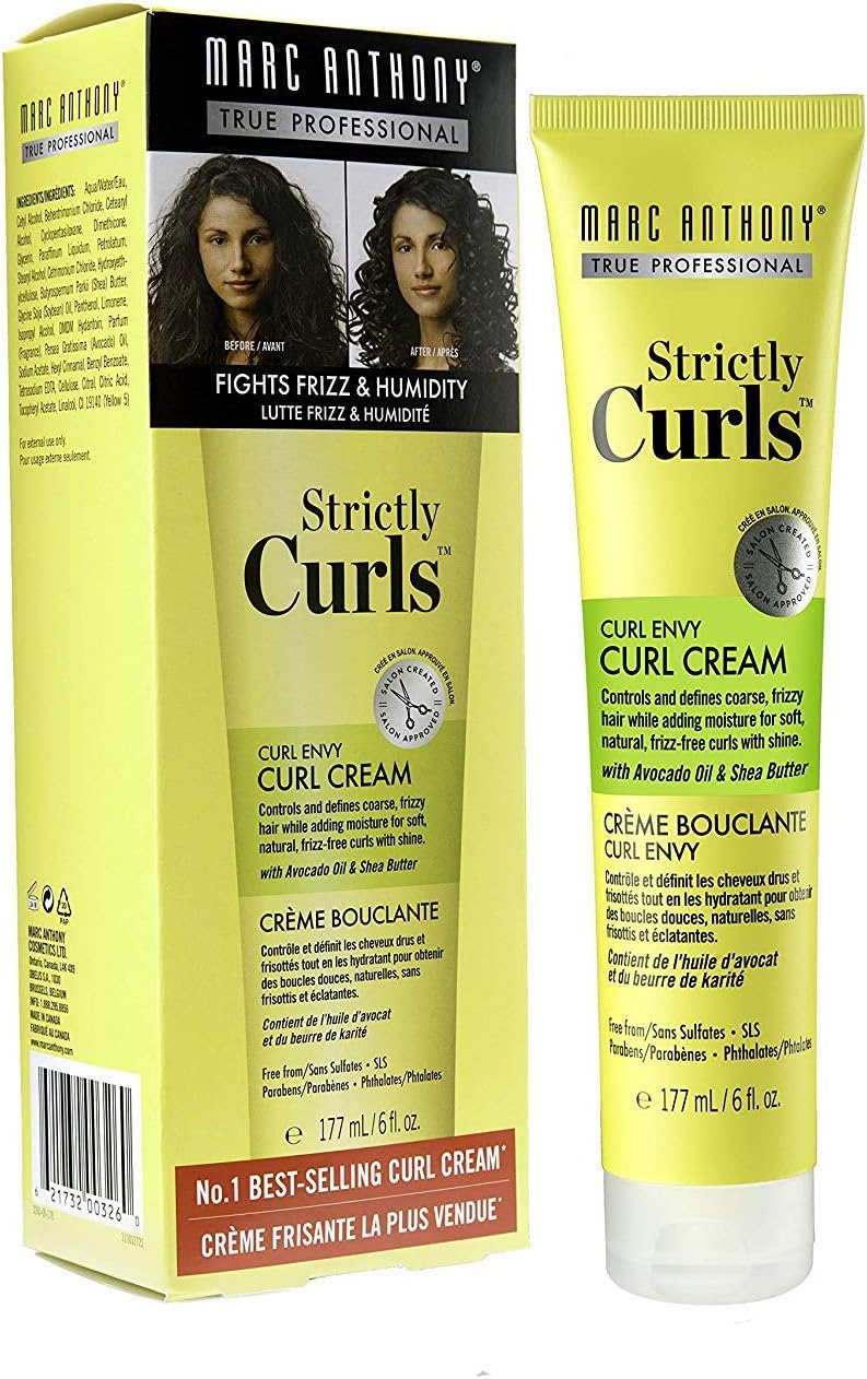 Marc Anthony Strictly Curls Curl Envy Perfect Curl Cream, 6 Ounce Tube Curl Styling Cream Fights Frizz and Humidity_x000D_