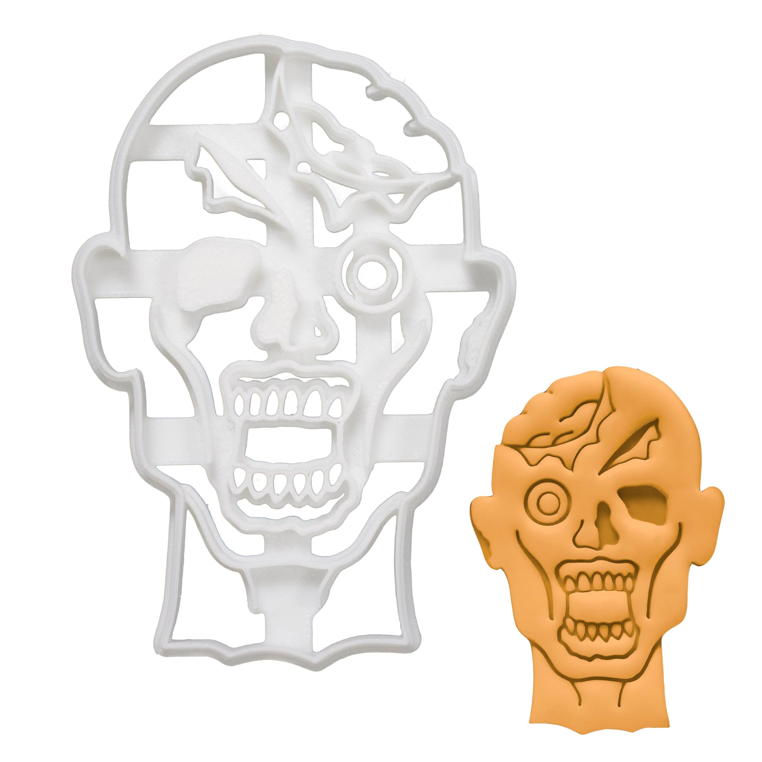 BAKERLOGY Zombie Head Cookie Cutter - Detailed Biscuit Cutter Design for Baking and Crafts, Ideal on Fondant, Dough, Clay
