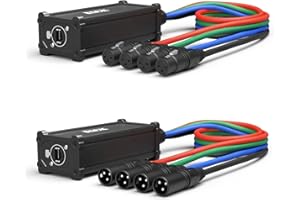 LyxPro Audio Snake Channel XLR 3 Pin Multi Network Breakout for Stage Sound Lighting and Recording Studio XLR to RJ45 Ethercon with 3 Feet Cable Connection (Pair of 4)