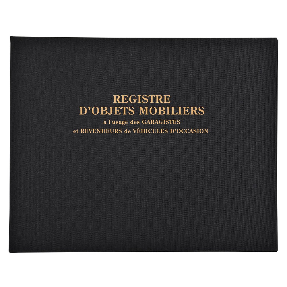 Exacompta - Ref 4441E - Horizontal Register of Moveable Objects for Garage Dealers (100 Pages) - 240 x 320mm in Size, 110gsm Paper with Green Rulings - French Text