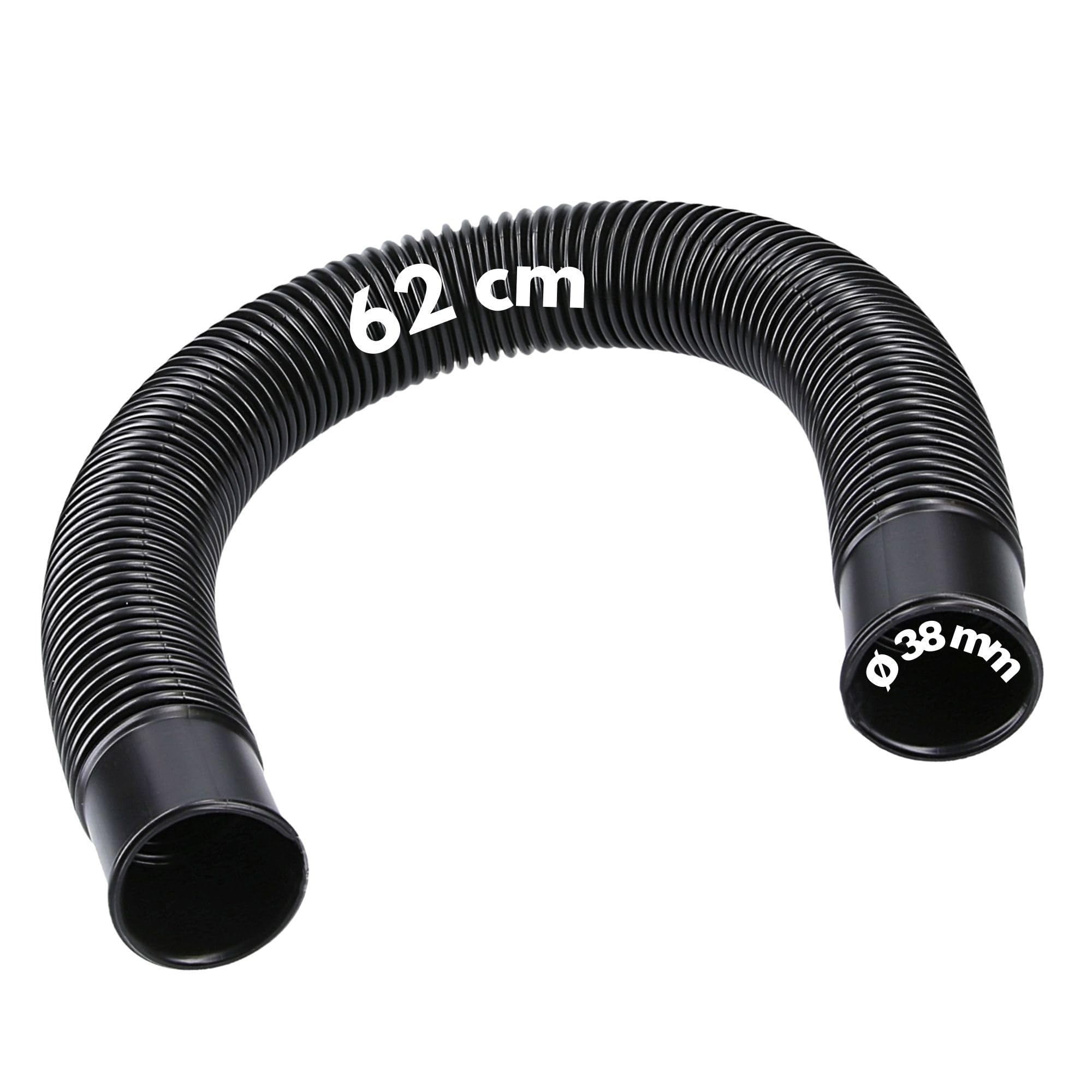 Kalitec Pressure Hose 38 mm Black 62 cm Long I Suction Pressure Hose I Connection Hose 1 1/2 Inch I Pool Pump Hose I Short I Flexible Pool Pipe