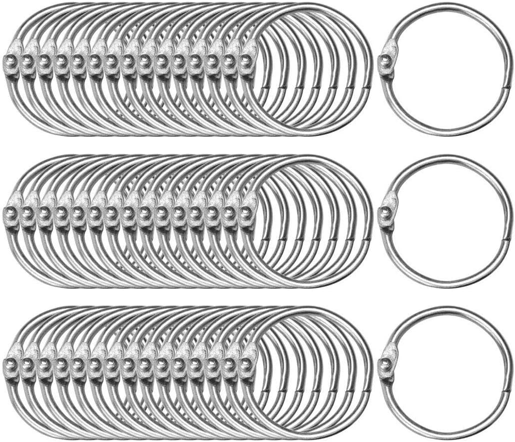 Binder Rings 120 Pack, 1 Inch Loose Leaf Book Rings, Silver Binder Ring, Metal Rings, Key Rings for Office, Home, School : Office Products