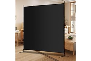 Carivia Single Large Panel Room Divider, 6 Ft Tall Privacy Screen Room Divider,Freestanding Room Partition Wall Divider,Lightweight Room Divider Screen for Home Office,69''W x 70''H, Black
