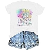 Magic Kingdom Shirts for Women Magical Shirt Castle Princess Graphic T-Shirt Holiday Vacation Tee Casual Crewneck Tops