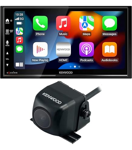 Kenwood DMX709S EXcelon 6.95-Inch Capacitive Touch Screen Car Stereo Carplay And Android Auto Bluetooth Amfm Hd Radio Mp3 Player Usb Port Double Din 13 Band Eq Plus Sxv300v1 Siriusxm Tuner B0bccddw4w