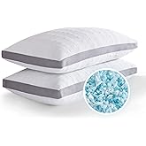 Meoflaw Cooling Pillows King Size Set of 2,Shredded Memory Foam Bed Pillows for Sleeping, Supportive Pillows for Back & Side Sleepers,Adjustable King Size with Removable Cover