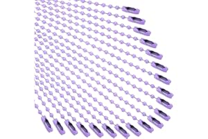 M METERXITY 50-Pack Ball Beads Chain, 4.7 in Metal Beaded Necklace Adjustable Keychain with Connectors for Jewelry Making/DIY