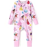 Disney Princess Ariel Belle Moana Mickey Minnie Baby Organic Cotton Footie Zipper Pajamas Newborn Infant Romper
