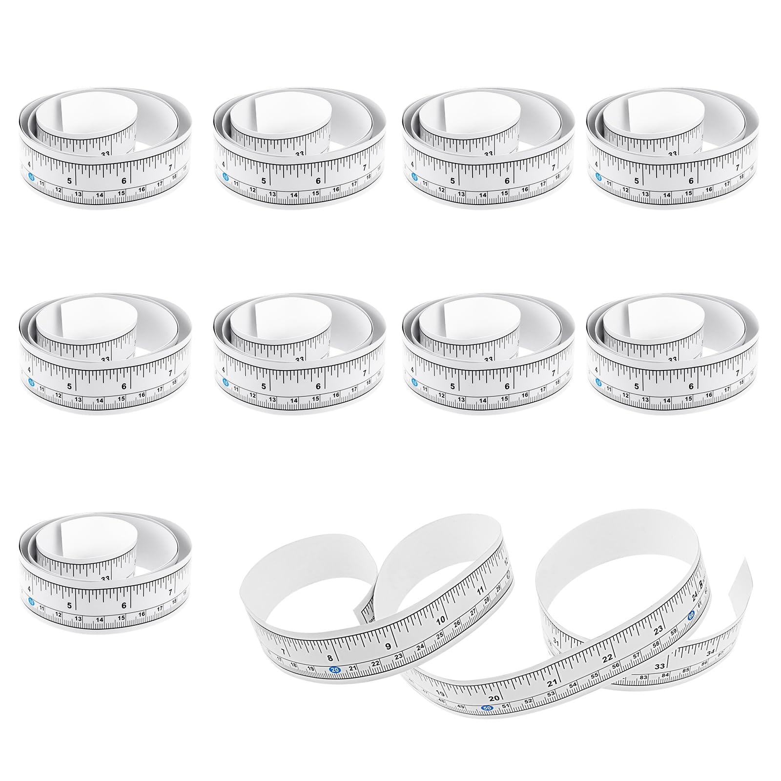 Photo 1 of 10 Pcs Ruler Sticker Self Adhesive Measuring Tape, Adhesive Tape Measure Double Scale Ruler Sticker Measure Workbench Rulers for Woodworking, Saw Table, Drafting Table, Left to Right, 36 Inches 90 cm