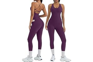 OMKAGI 2 Piece Workout Sets for Women Padded Workout Tops Booty Leggings with Pockets Gym Sets