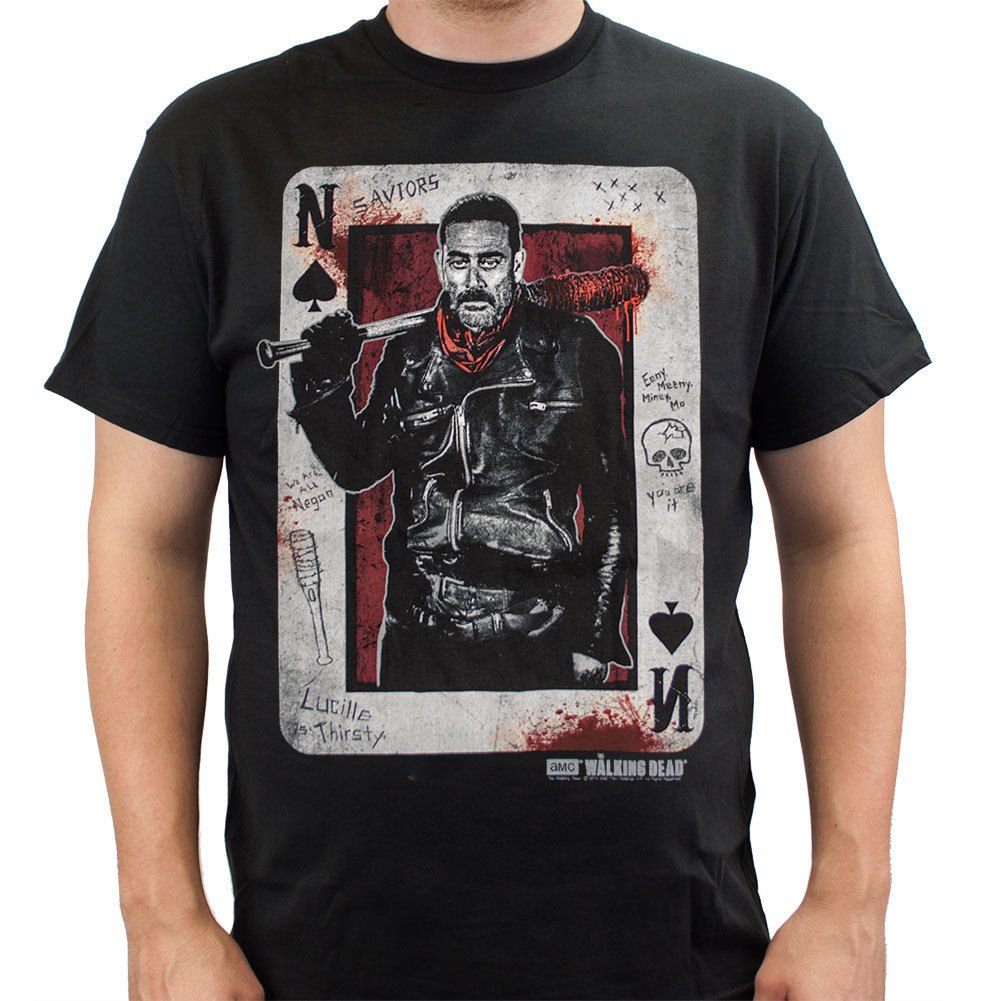 Walking Dead The Negan Playing Card Black L T Shirt