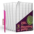 Greenfix Mounting Putty 250PCs - Poster Putty for Walls Removable Non Marking - White Sticky Tack for Wall Hanging - Reusable Adhesive Putty Picture Hangers - Ticky Tack for Classroom Home Office