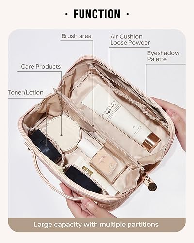 EACHY Travel Makeup Bag, Large Capacity Cosmetic Bags for Women