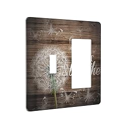 Rustic Butterfly Dandelion on Brown Wood 2 Gang