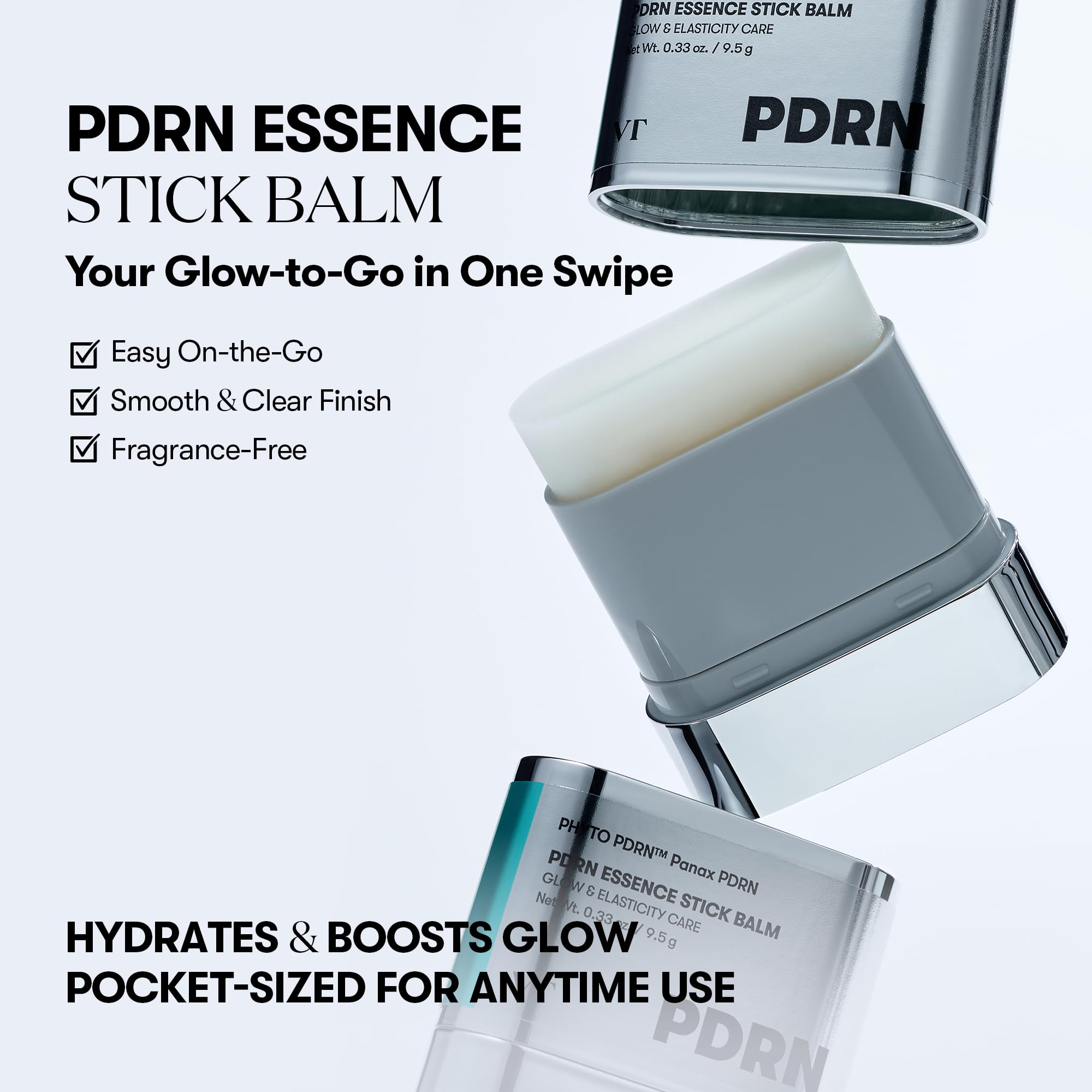 VT COSMETICS PDRN Essence Stick Balm, PDRN Collagen Multi Wrinkle Stick, All-in-One Eye & Neck Treatment, Glow Makeup Base & Face Treatment Balm, Plumping, Fine Lines, Stocking Stuffers (0.33 oz.)