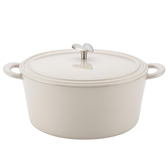 Ayesha Curry 47432 Cast Iron Dutch Oven 6 quart French Vanilla