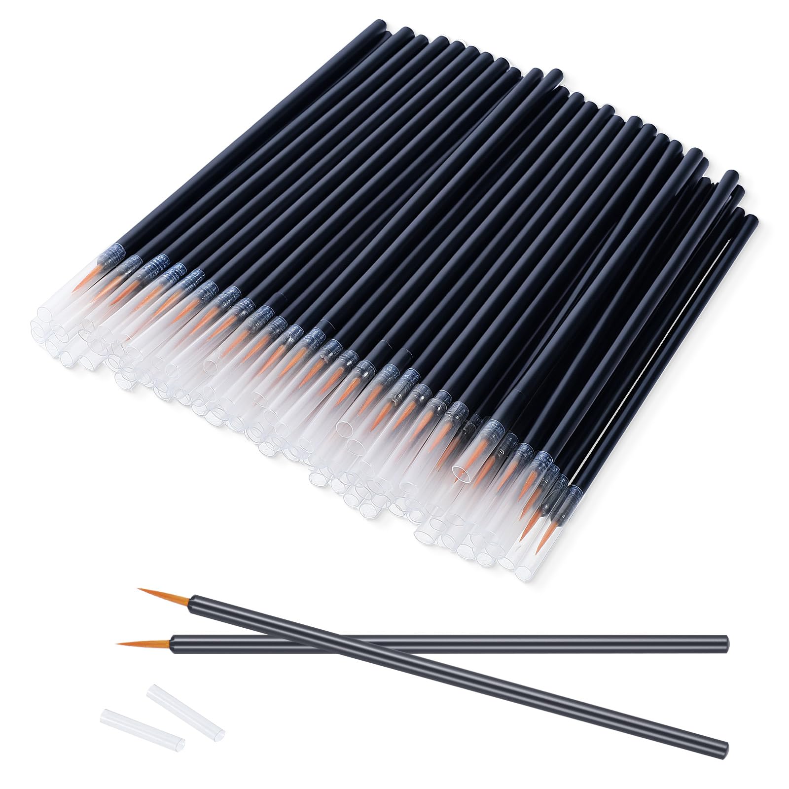 BOHUIZ 100 Pack Disposable Eyeliner Brushes, Ultra-fine Point Eyeliner Tool Applicator, Lightweight and Portable Disposable Makeup Brushes for Precise Eye Makeup
