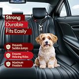 PIYAREY Dog Seat Belt Cars Headrest Adjustable Car Harness Black view 7
